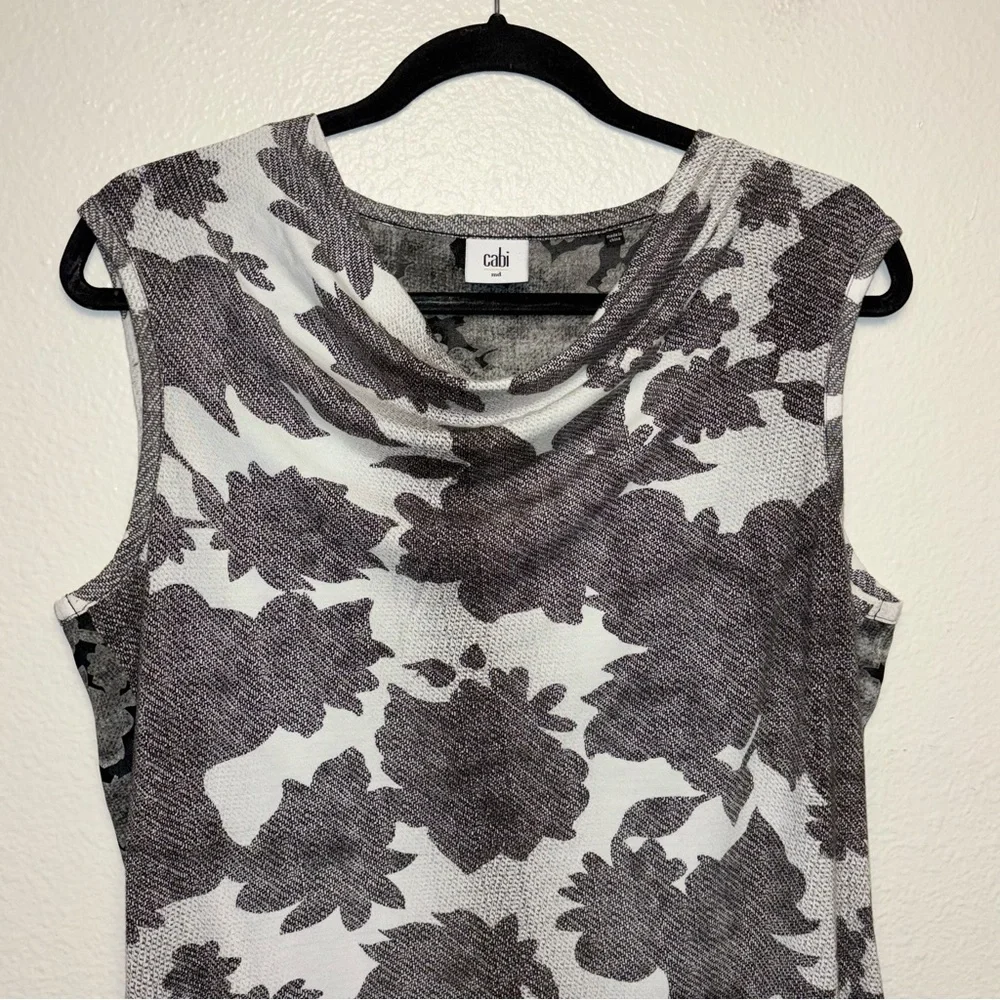 Cabi #3057 Tango Floral Drape Tank black,white,gray floral Woman's Size Medium - Picture 4 of 16